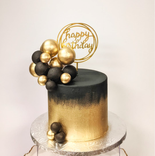 Black and Gold Bbubble Cake