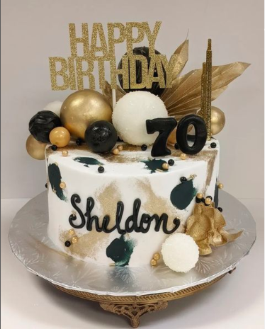 Black and Gold Bubble Cake 2